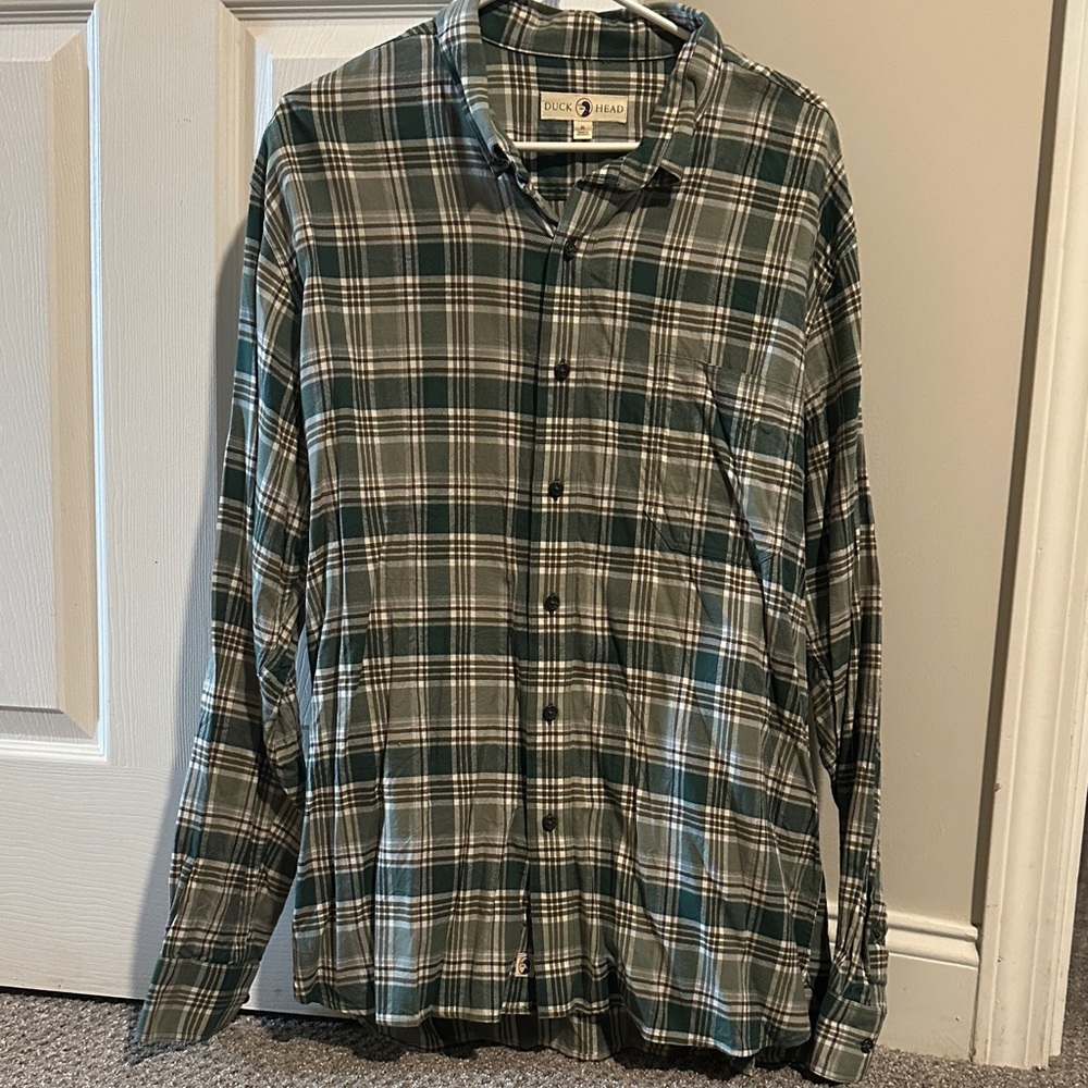 Duck Head Green Plaid Button-Up Shirt